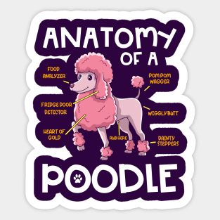 Anatomy of a Poodle! Funny Dog Lover Gift Sticker